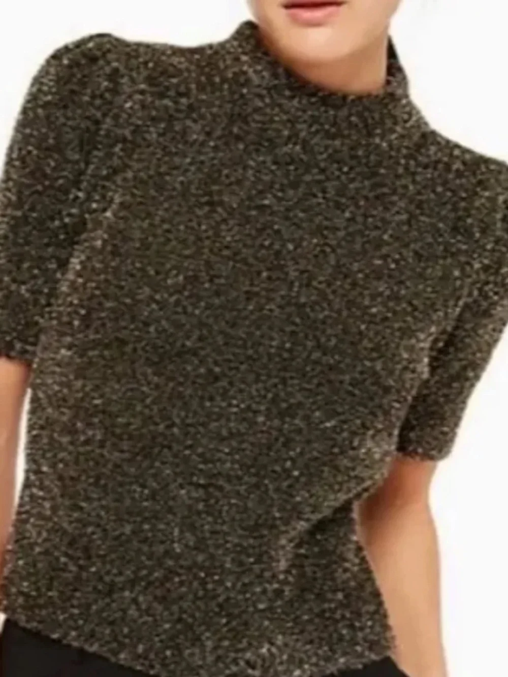 Kate Spade Dashing Beauty Metallic Short Sleeve Sweater S NWOT
